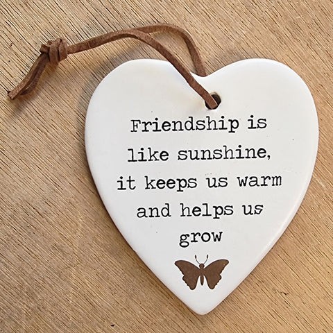 Friendship Is Like Sunshine Hanging Heart Ornament