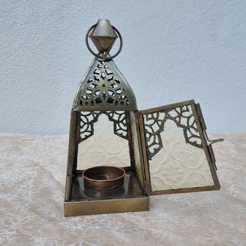 Brass And Glass Handcrafted Lantern - Clear