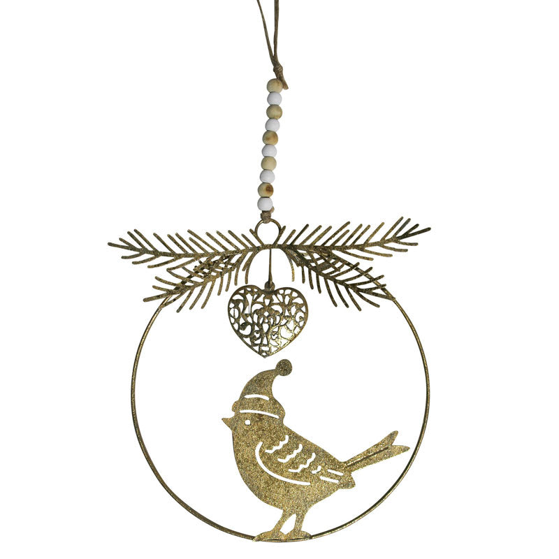 Hanging Bird In Ring - Gold