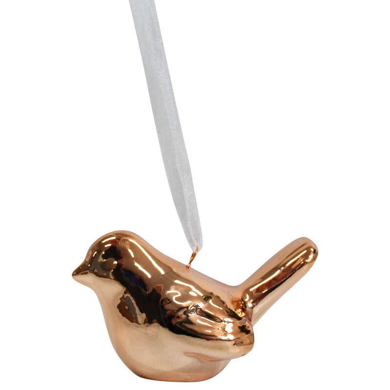 Hanging Ceramic Birdie - Rose Gold