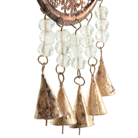 Birds In Heart Hanging Windchime With Bells