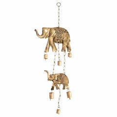 Handcrafted Hanging Lucky Elephant Windchime With Bells