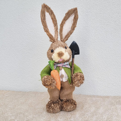 Miles Bunny Rabbit Straw Figurine