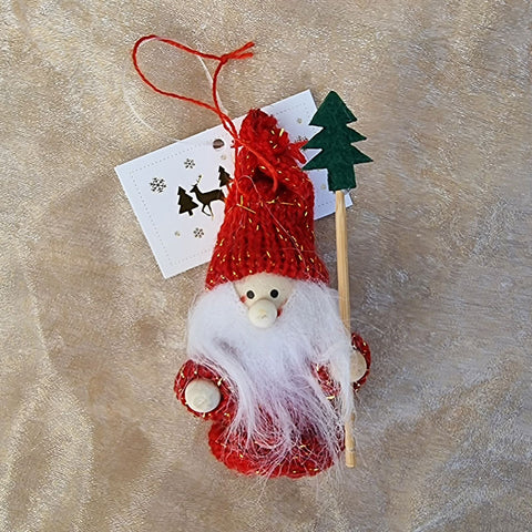 Hanging Mini Gnome Christmas Ornament - Red