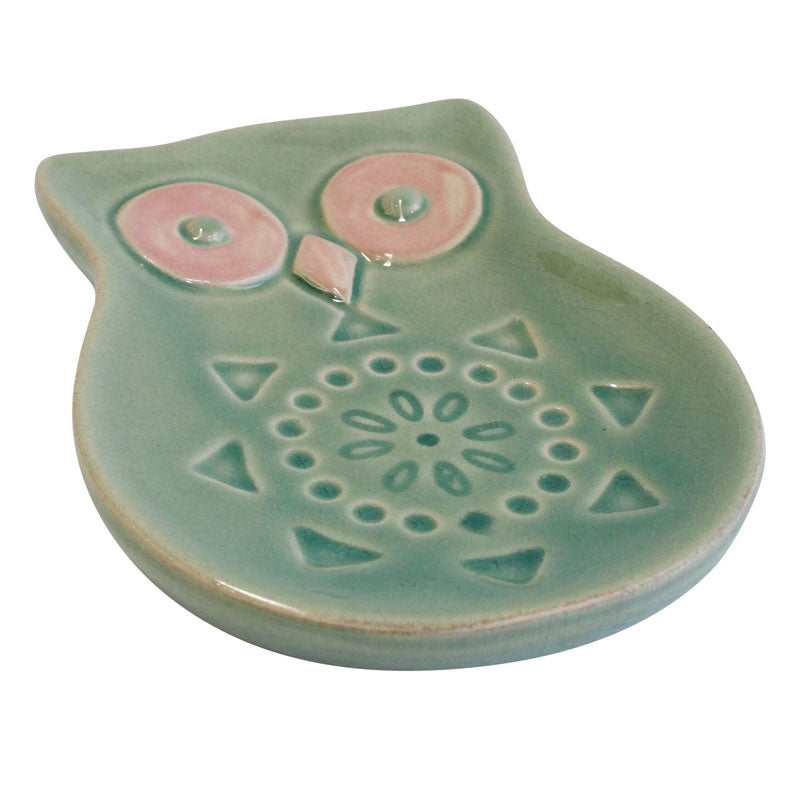 Owl Trinket Plate - Sage Green