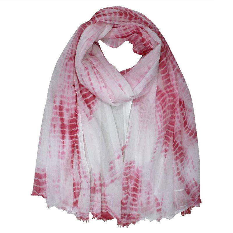 Pink Tie Dye Scarf 100% Cotton