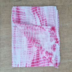 Pink Tie Dye Scarf 100% Cotton