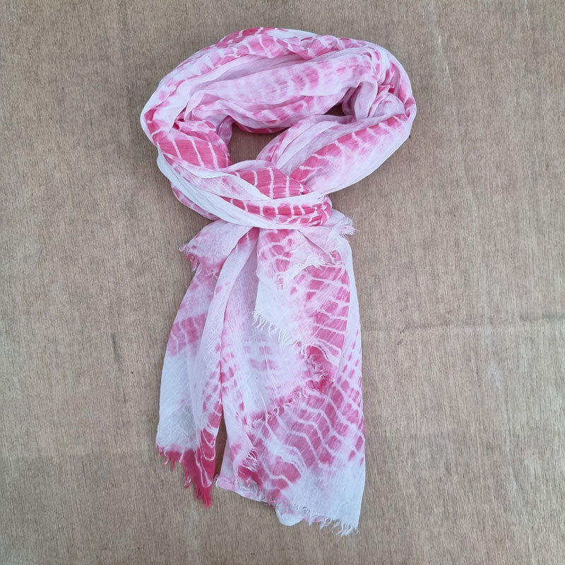 Pink Tie Dye Scarf 100% Cotton