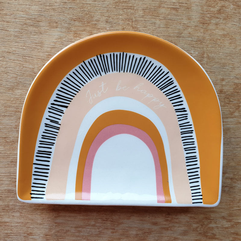 Just Be Happy Rainbow Trinket Dish - The Chic Nest