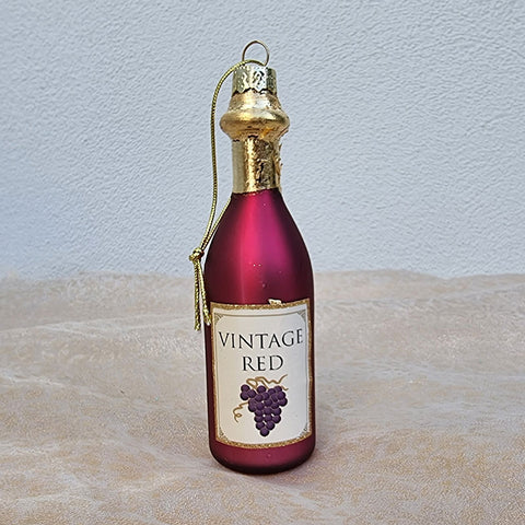 Red Wine Bottle Christmas Tree Ornament