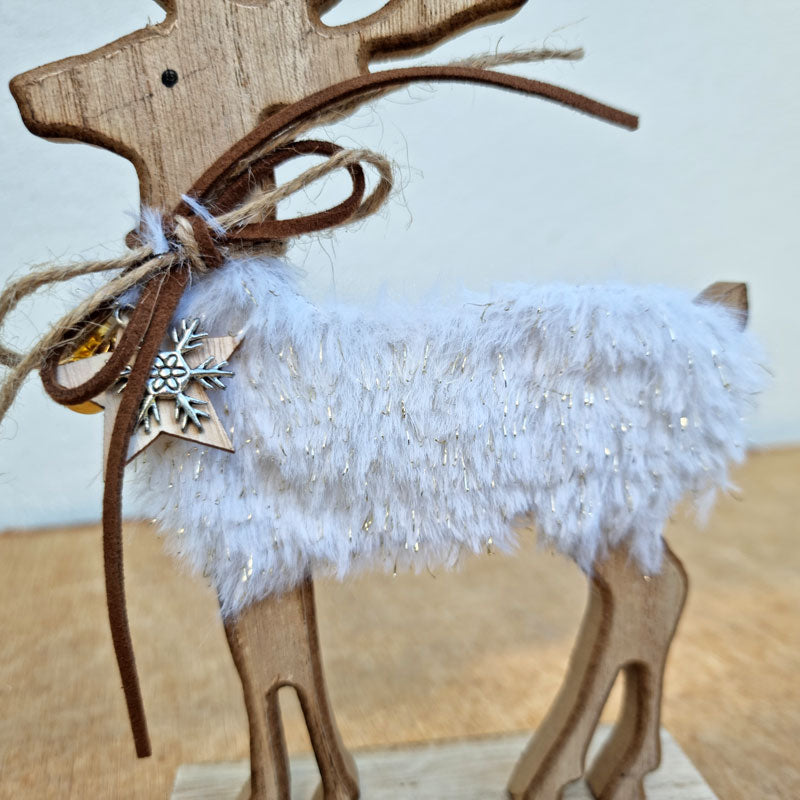 Standing Furry Deer Christmas Ornament