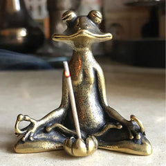 Zen Brass Meditating Frog