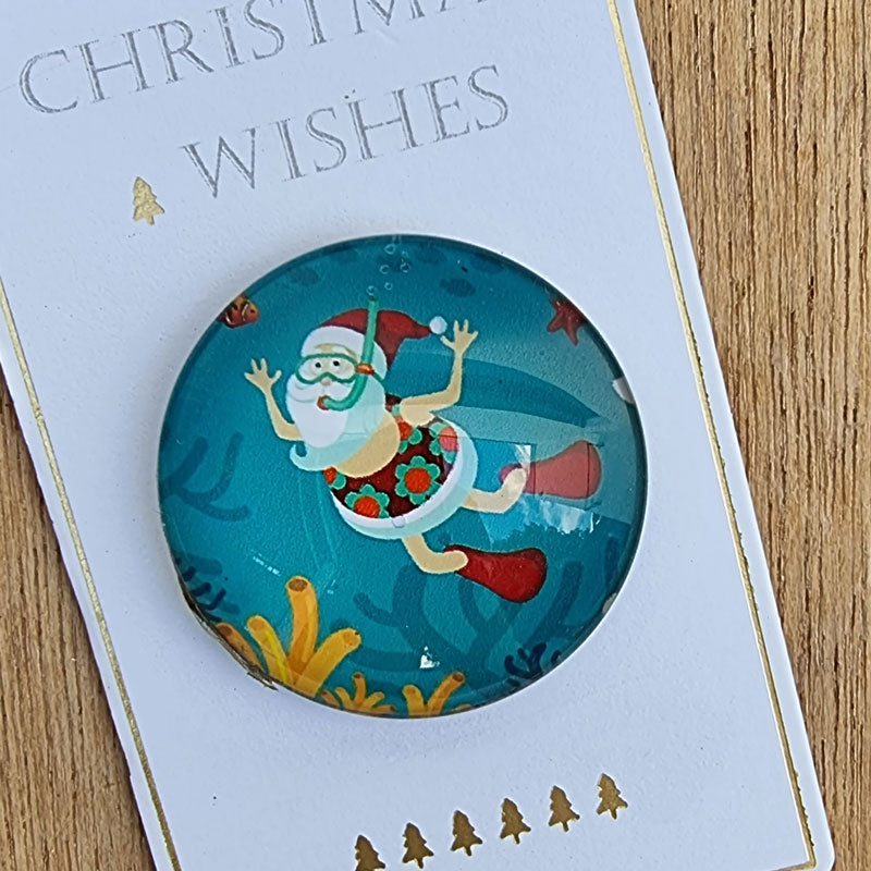 Santa Diving Gift Fridge Magnet