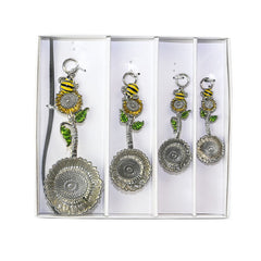 Set of 4 Metal Honey Bee Measuring Spoons Gift Boxed