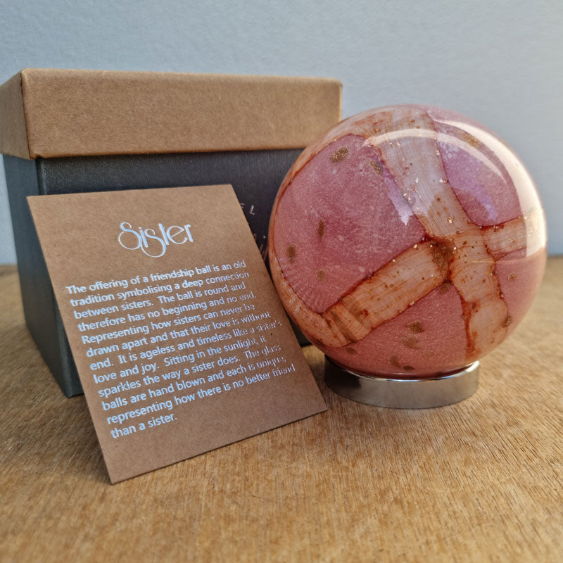 Sister Friendship Ball Soft Blush Pink and Gold