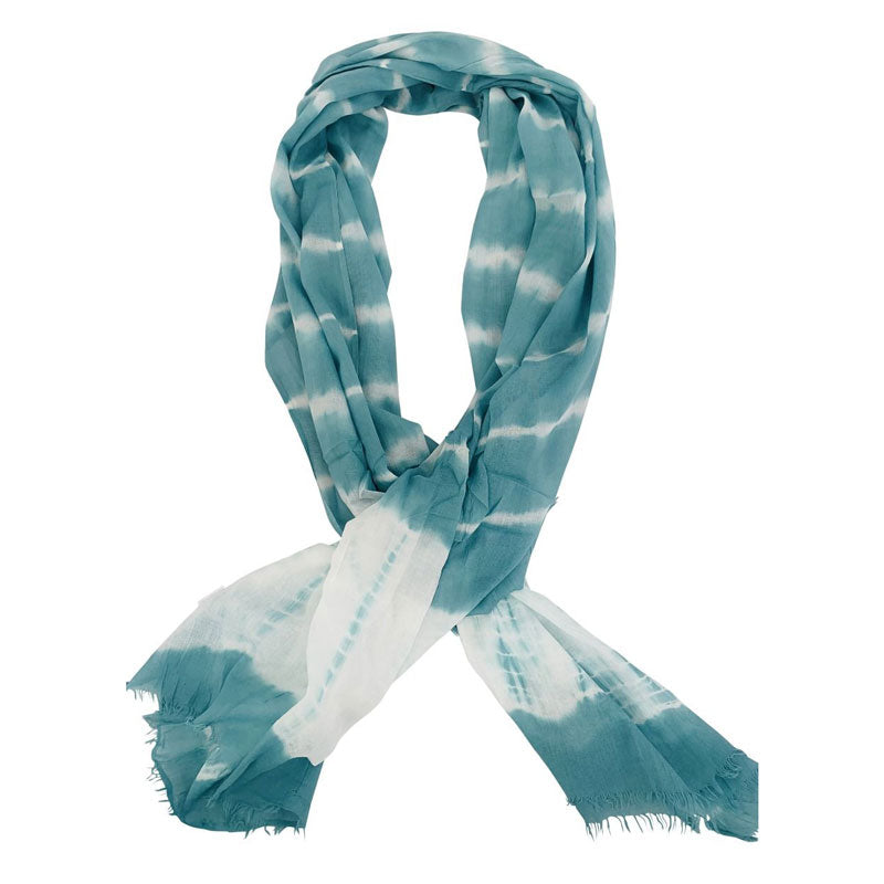 Soft Turquoise Tie Dye Scarf 100% Cotton
