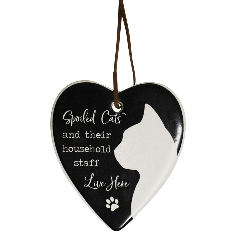 Hanging Heart Spoiled Cats Live Here Ornament