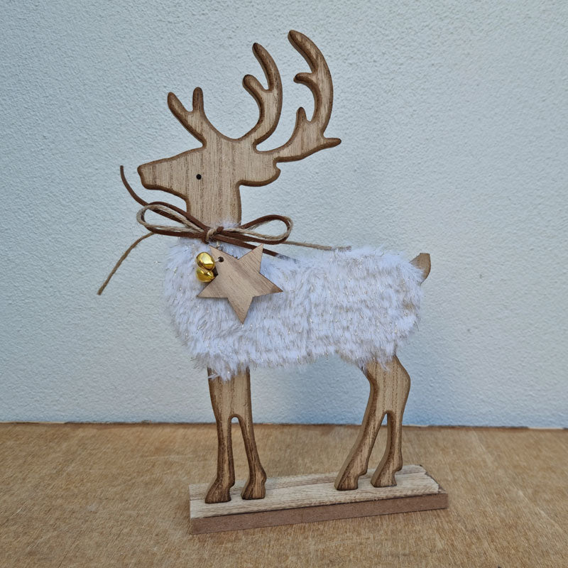 Standing Furry Deer Christmas Ornament