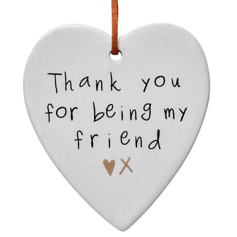 Thank you for being my friend Hanging Heart Ornament