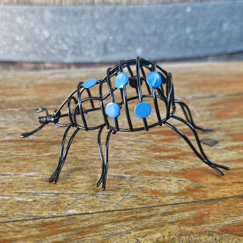 Wire Beetle Garden Ornament - Blue