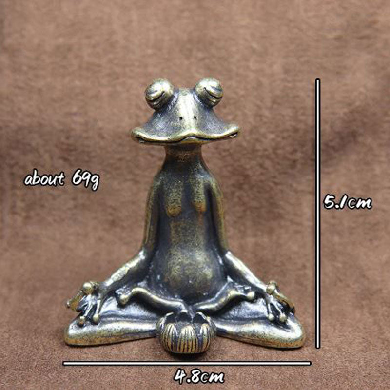 Zen Brass Meditating Frog